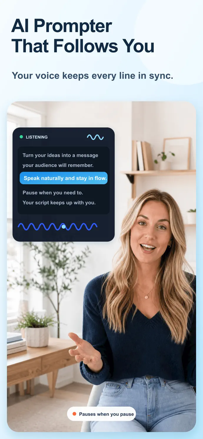 ScrollVox AI voice-synced teleprompter